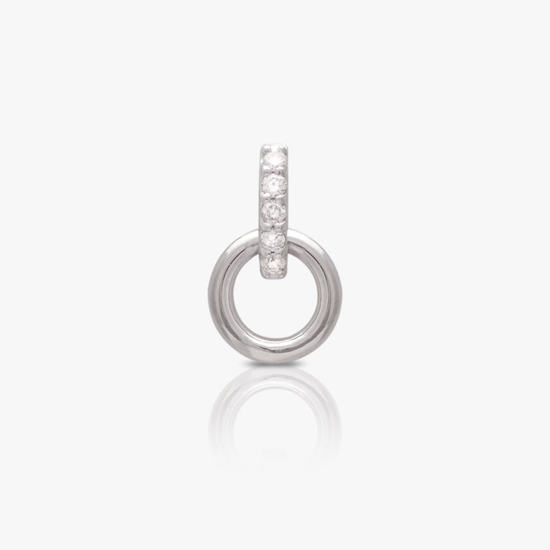 Sol la Si Dangle Piercing, White Gold with Diamonds