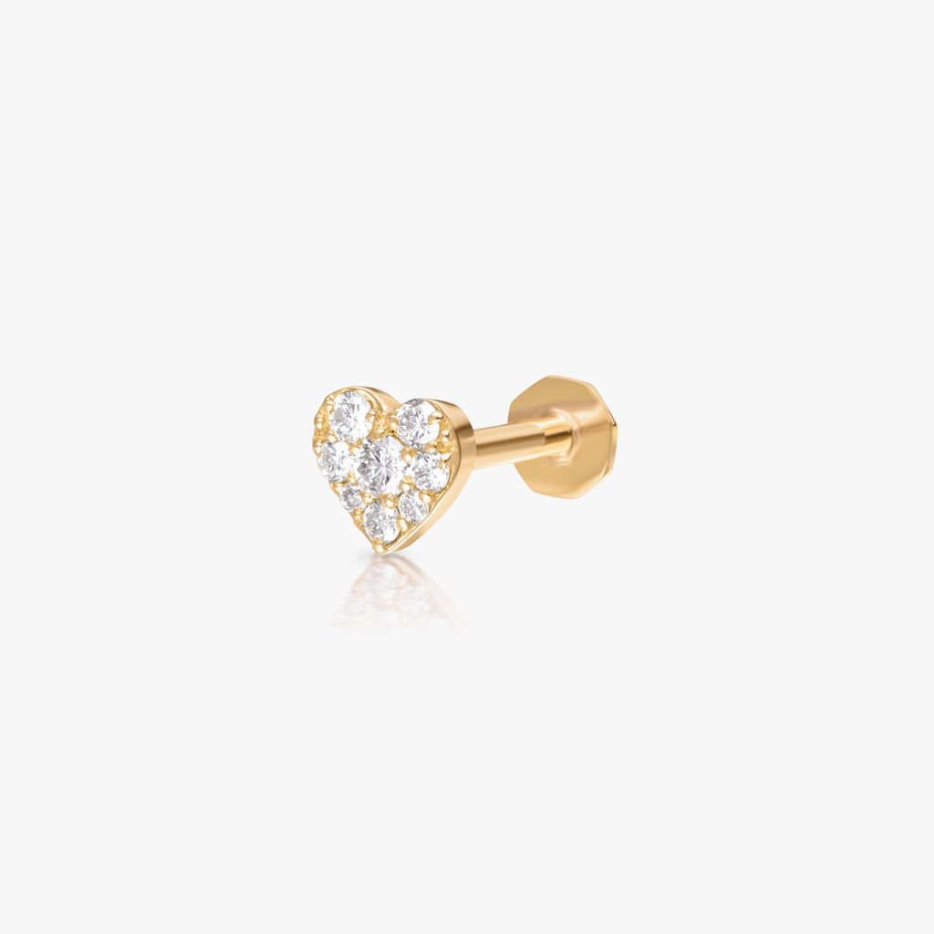 A heart of high quality diamonds piercing