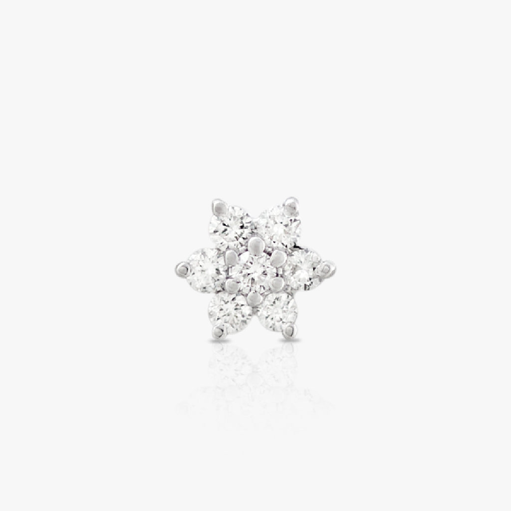 Rose Piercing, White Gold with Diamond, Small