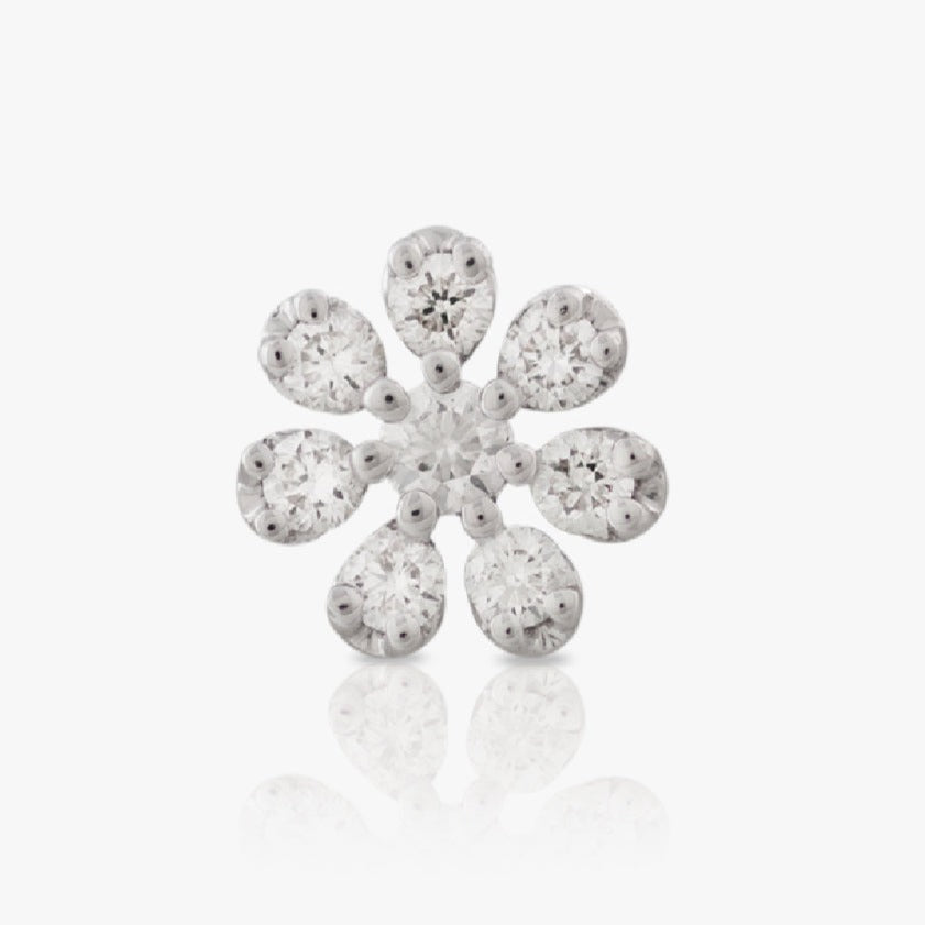 Aster Piercing, White Gold with VVS Diamond, XLarge