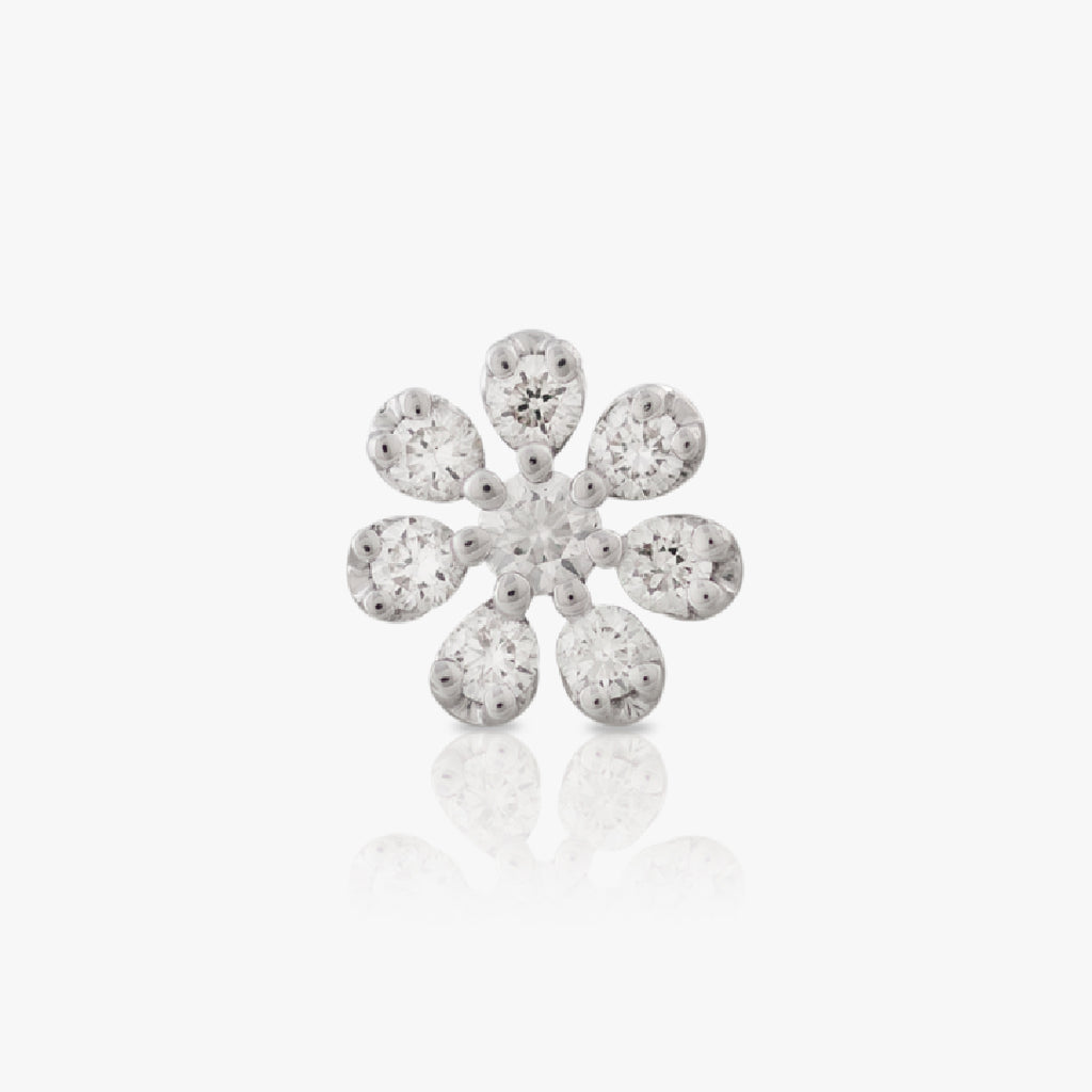 Aster Piercing, White Gold with Diamond, Large