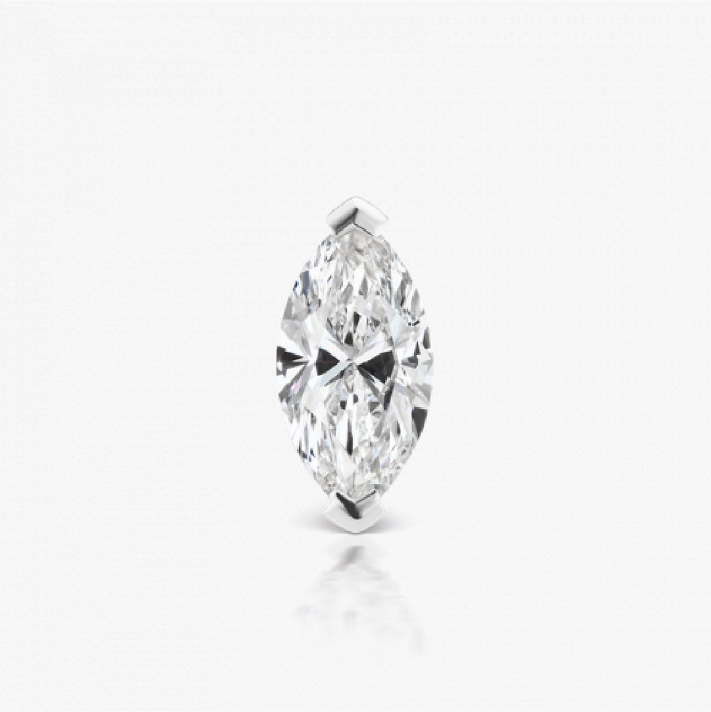 Marquise Diamond Piercing, White Gold , Large