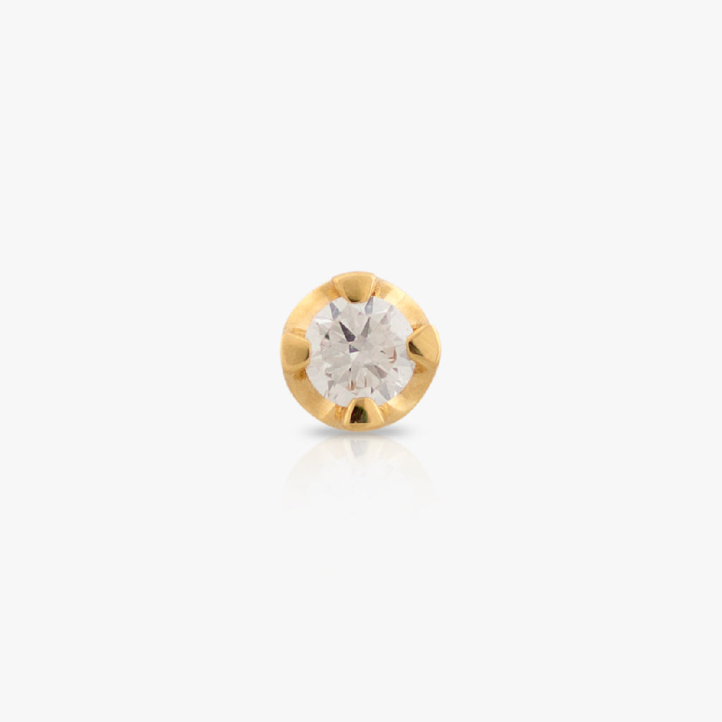 2.6mm Diamond Dot,yellow Gold Piercing