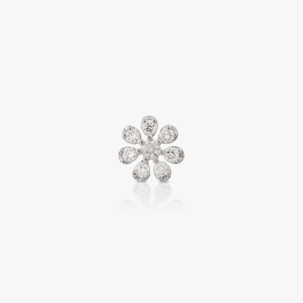 Aster Piercing, White Gold with Diamond, Small