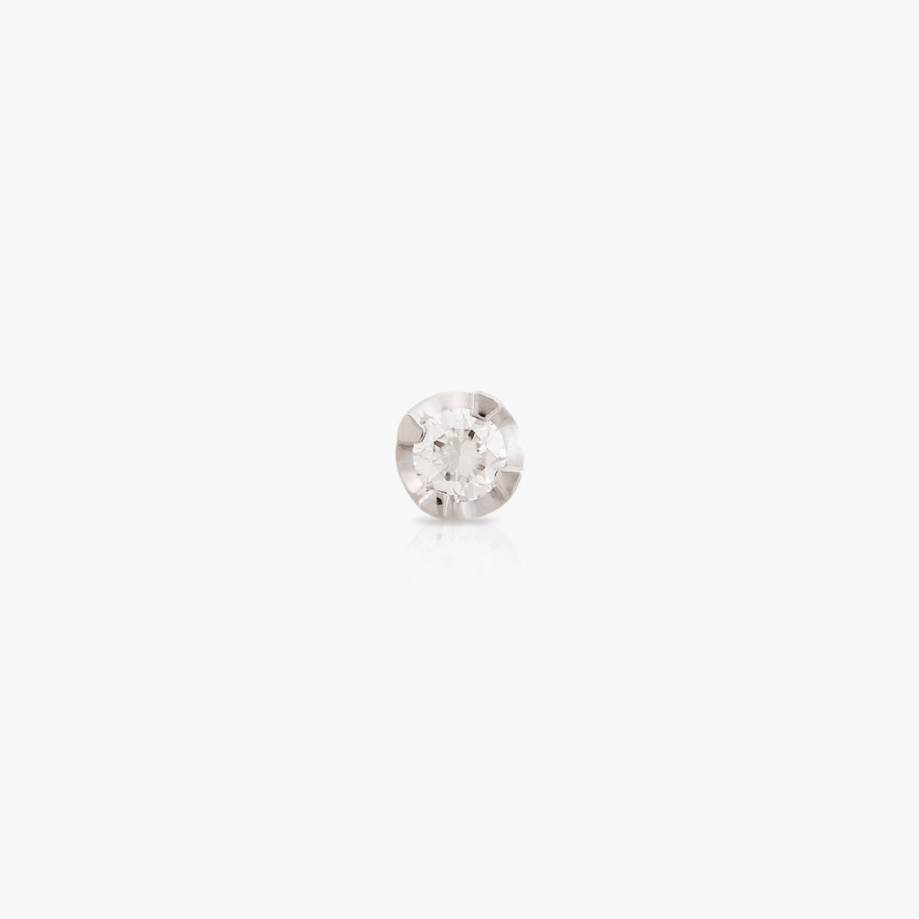 2mm Diamond Dot,White Gold Piercing