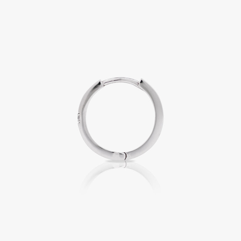 9mm Hoop earring with Diamond , White Gold