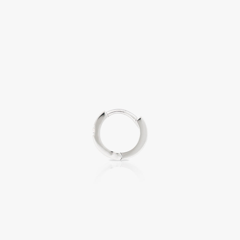 6mm Hoop earring with Diamond , white Gold