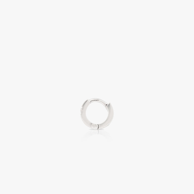5mm Hoop earring with Diamond , white Gold