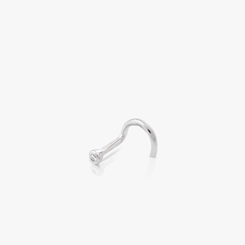 Nose Ring White Gold with Diamond