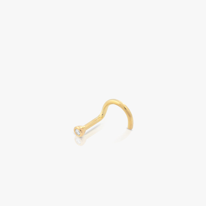 Nose Ring Yellow Gold with Diamond