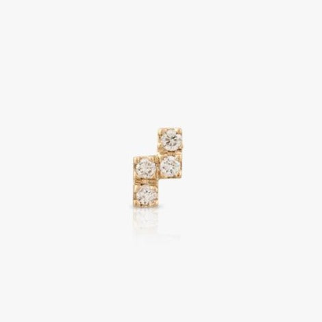 4 Stones Diamonds Piercing, yellow Gold with Diamonds