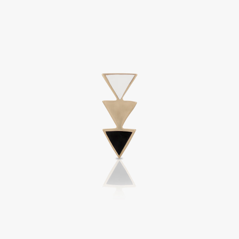 Arrow Piercing, Yellow Gold with Enamel