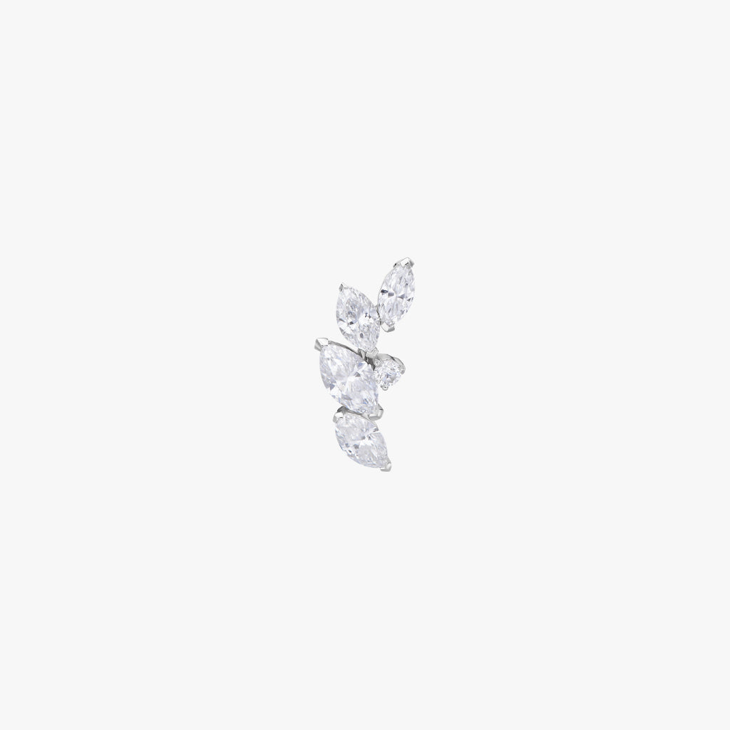 Marquise Diamond  Piercing 5 Stones With Dot