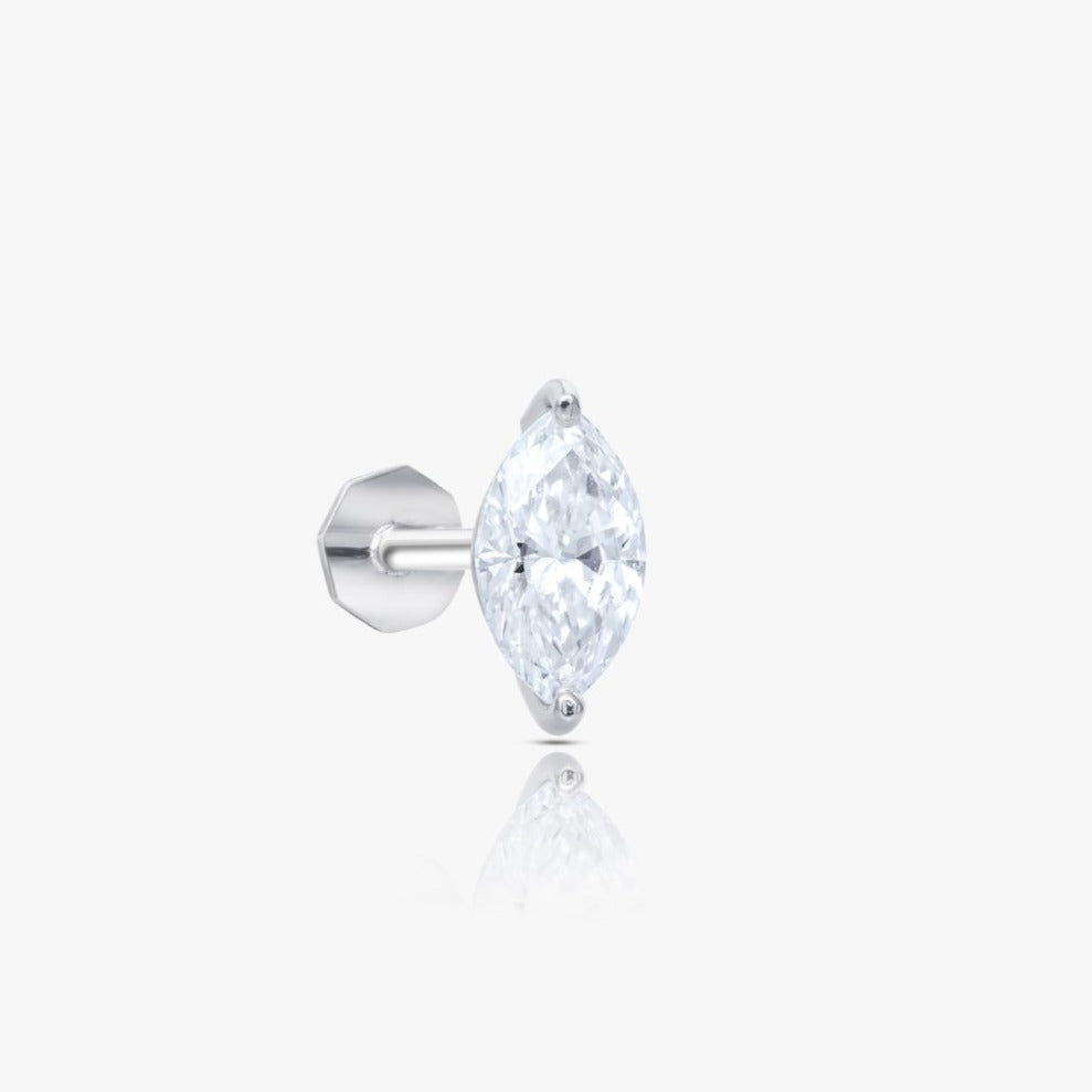 Marquise Diamond Piercing, White Gold , Medium Size