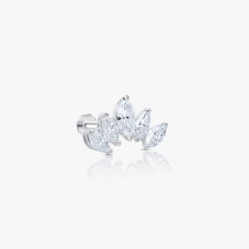 Marquise Diamond Piercing, White Gold , Small