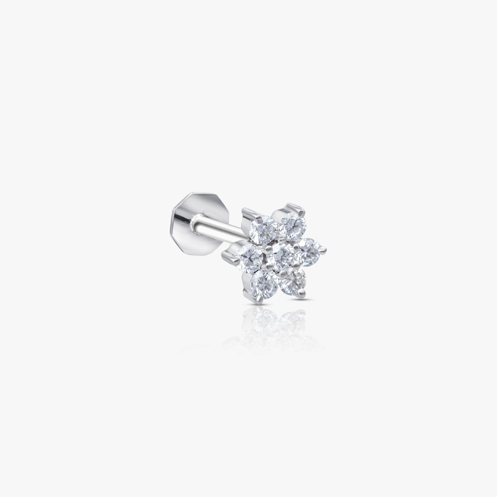 Daisy Piercing, White Gold with Diamond, Small