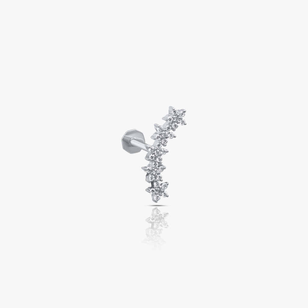 Arch 5 Star Piercing White Gold With Diamond